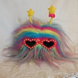 Kachooz Rainbow Fuzzy  Toy with Heart Sunglasses - Multicolor